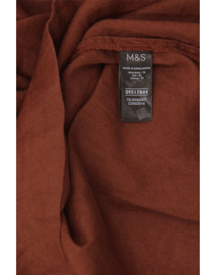 Marks & Spencer Γυναικείο Τοπ UK 14 Large καφέ λευκά είδη