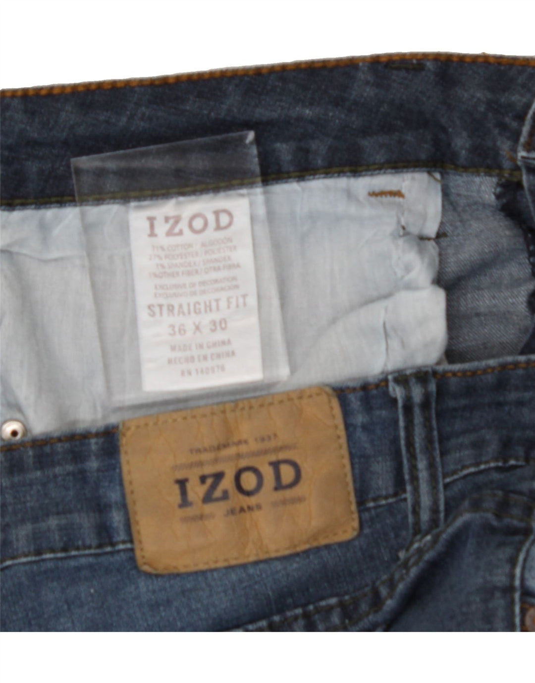 IZOD Mens Straight Jeans W36 L30 Blue Cotton Vintage Izod and Second-Hand Izod from Messina Hembry 