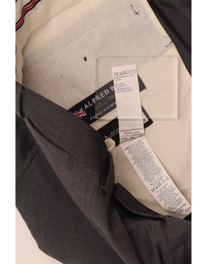 Marks & Spencer Mens Autograph Straight Suit Trousers W38 L29 Grey Wool