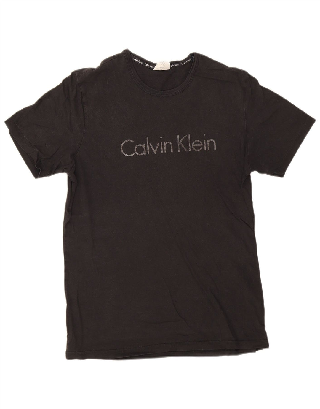 Calvin Klein Mens Graphic T-Shirt Top Medium Black Cotton