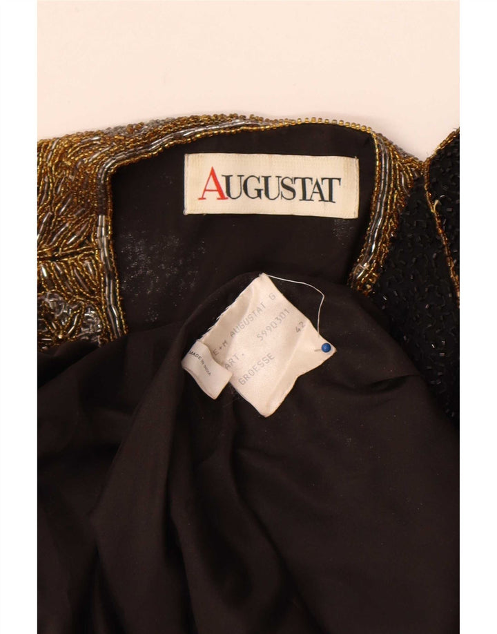 Chaqueta tipo blazer abierta para mujer Augustat IT 42 Medium Black Colourblock Silk