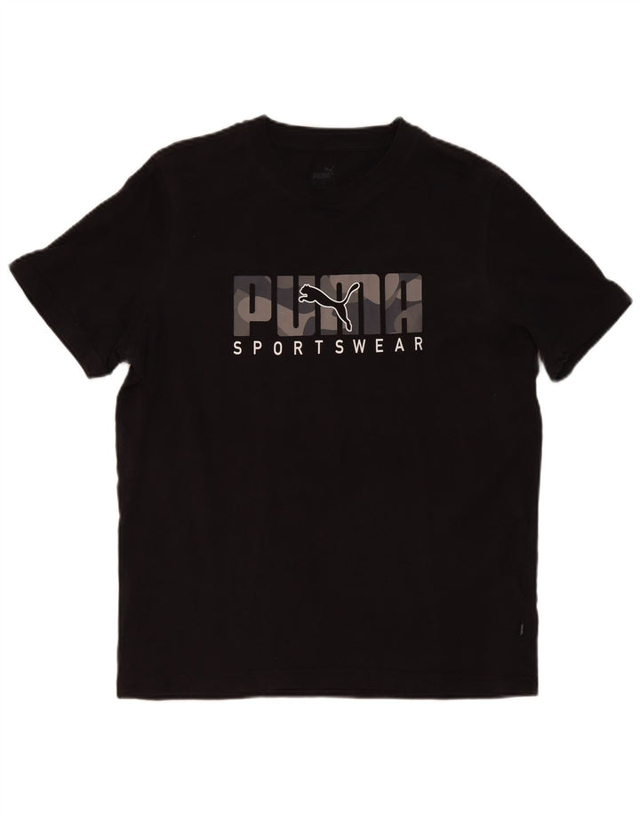 Puma Herre Grafisk T-Shirt Top Medium Sort Bomuld