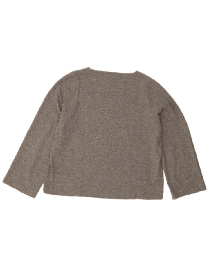 Zara Womens Trafaluc Oversized Top Long Sleeve UK 10 Small Grey