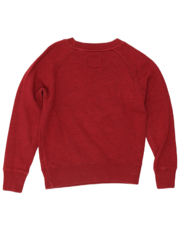 Jack Wills Womens Crop Sweatshirt Jumper UK 8 Small Bourgogne bomuld