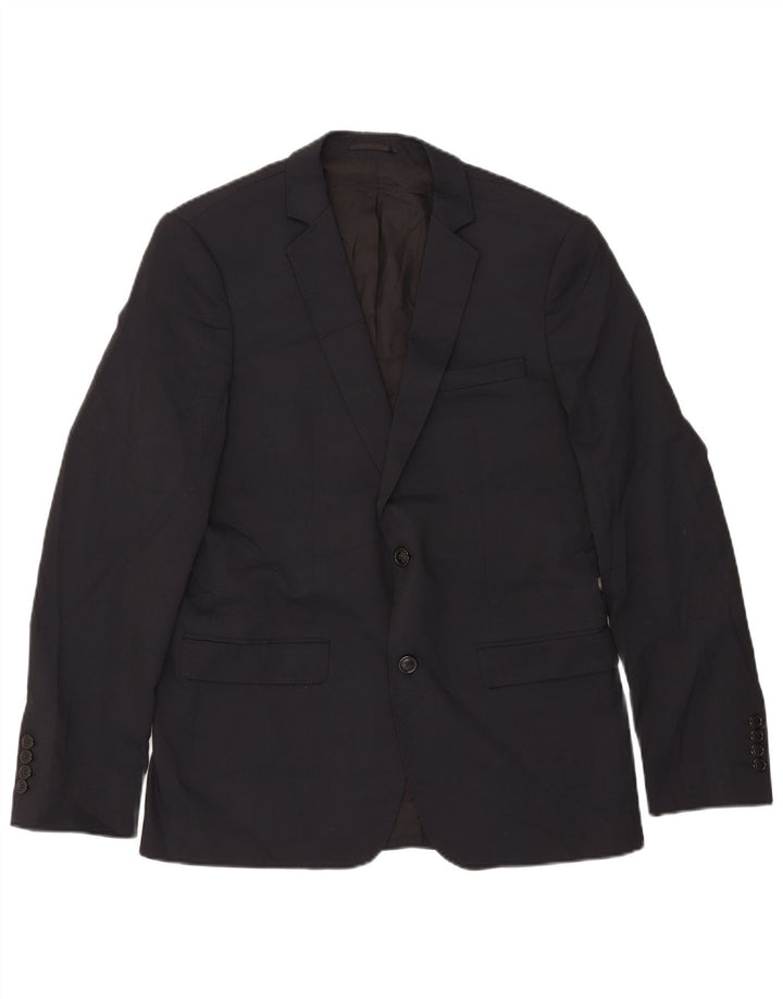 Zara Herren-Blazerjacke mit 2 Knöpfen, EU 50, mittelmarineblau, Polyester