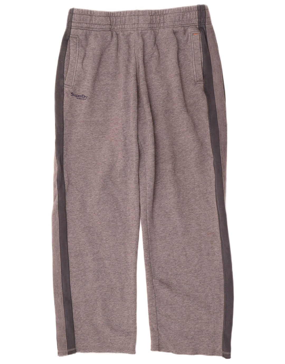 Superdry Mens Tracksuit Trousers Large Grey Colourblock Cotton