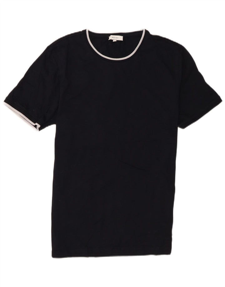 Reiss Mens Short Sleeve Regular T-Shirt Top Medium Black Cotton