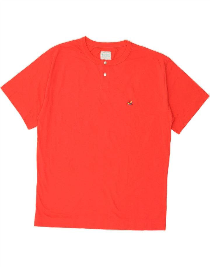 BENETTON Mens T-Shirt Top Medium Pink Cotton Vintage Benetton and Second-Hand Benetton from Messina Hembry 