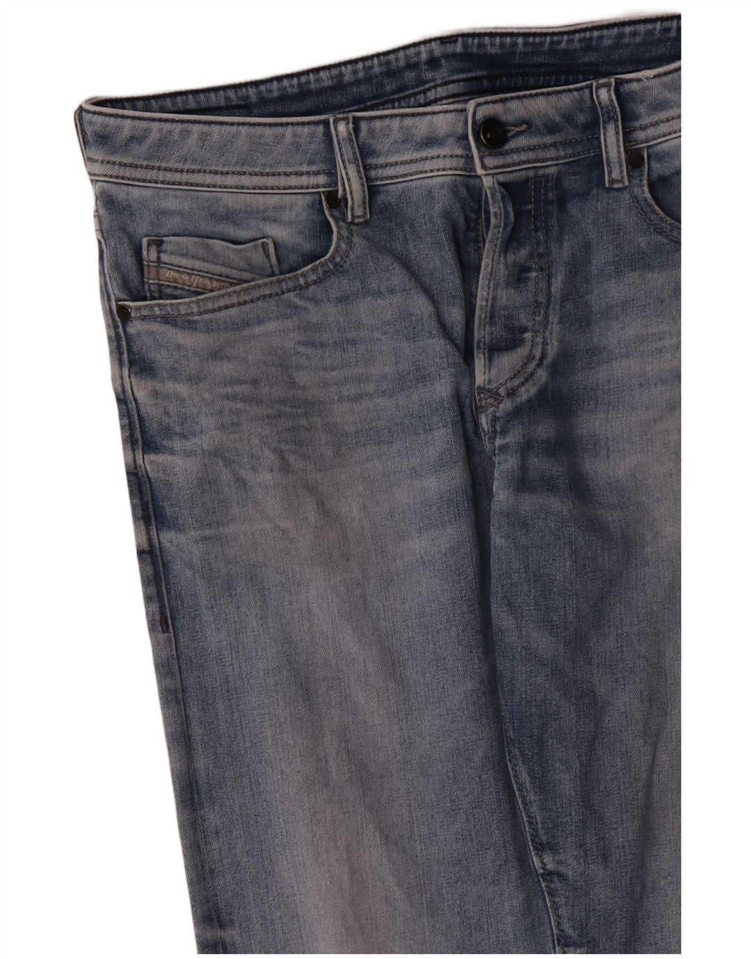 Diesel Mens Straight Jeans W34 L30 Blue Cotton