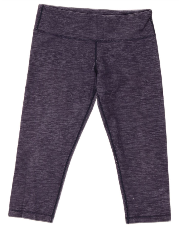 LULULEMON Dame Capri Leggings US 8 Medium Purple Pinstripe