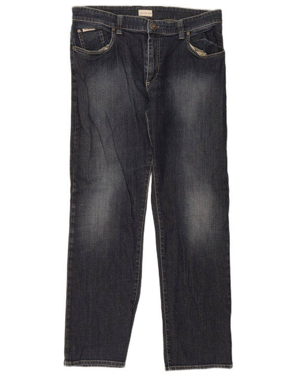 Calvin Klein Straight Jeans til mænd W34 L30 Marineblå Bomuld