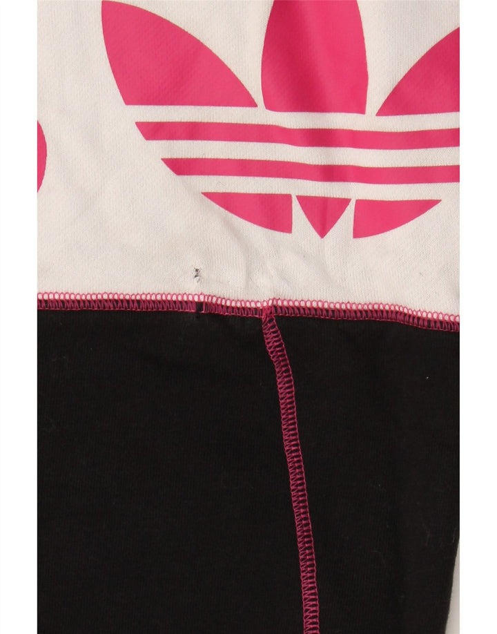 ADIDAS Womens Oversized Sweatshirt Jumper UK 14 Large  Black Colourblock Vintage Adidas and Second-Hand Adidas from Messina Hembry 