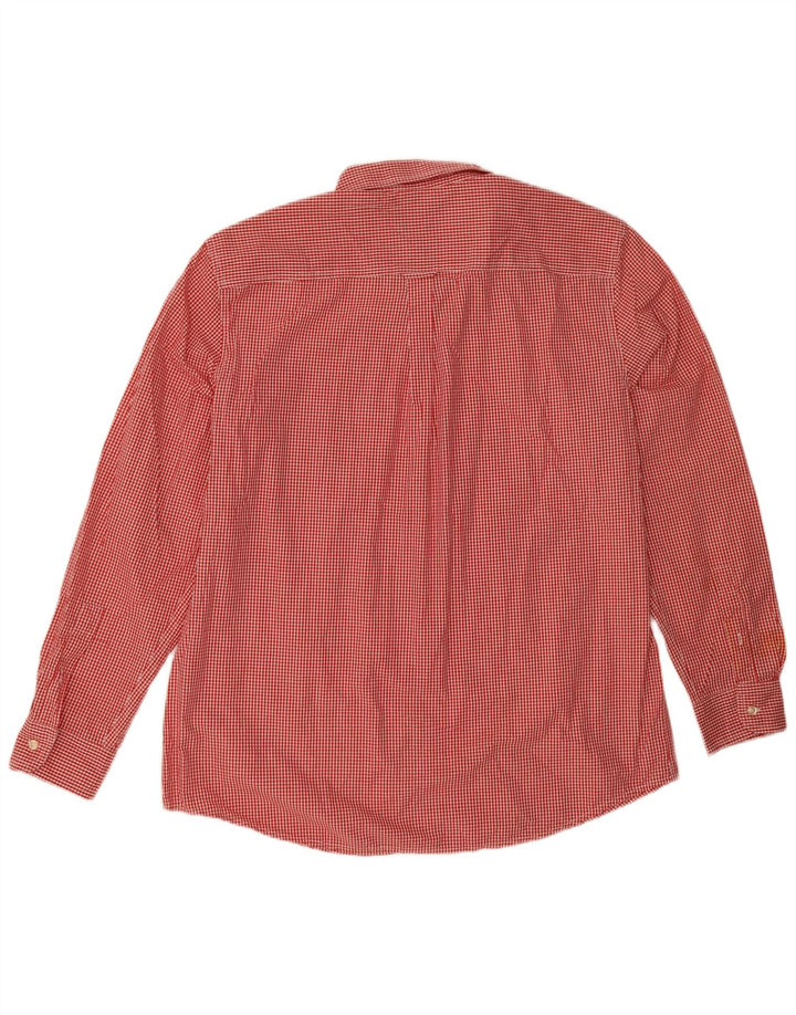 Chaps Mens Easy Care Shirt XL Red Gingham Cotton