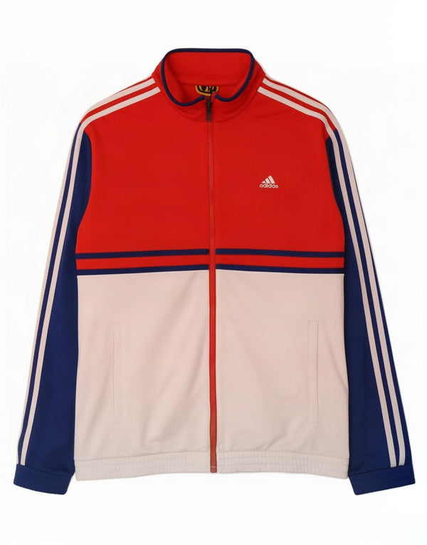 Giacca da tuta grafica da uomo Adidas UK 44/46 Large Rosso Colourblock