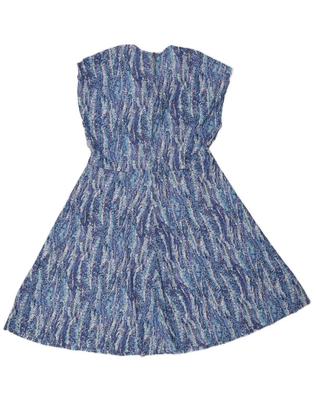 Vintage Womens Sleeveless A-Line Dress IT 44 Medium Blue Floral Polyester