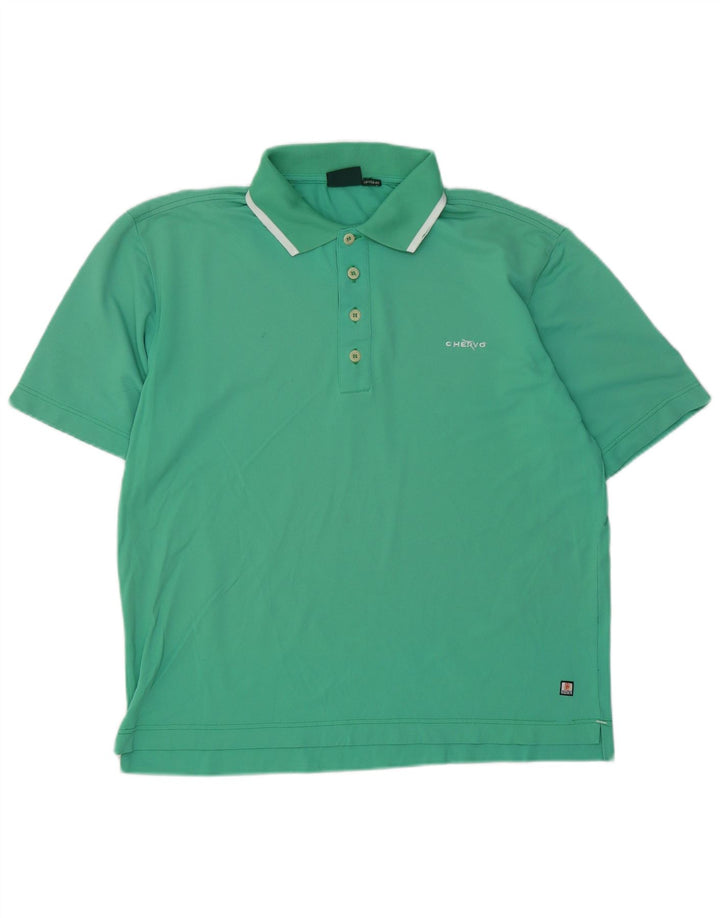 Polo da uomo Chervo grande in cotone turchese