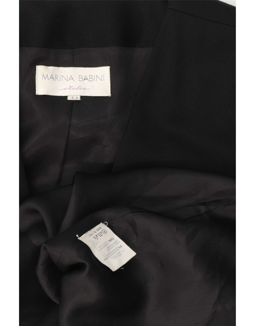 Jaqueta blazer feminina Marina Babini com peito duplo IT 44 lã preta média
