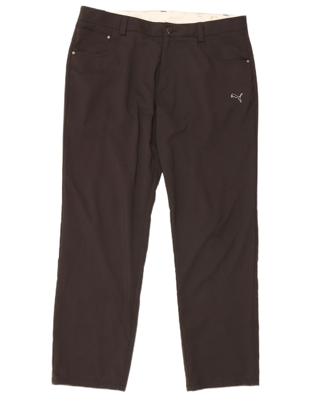 Puma Mens Straight Casual Trousers W36 L32 Black Polyester