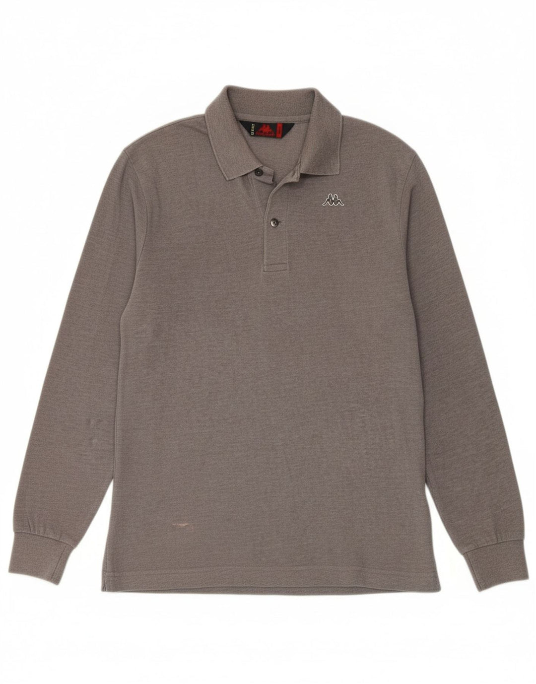 KAPPA Mens Long Sleeve Polo Shirt Small Grey Cotton Vintage Kappa and Second-Hand Kappa from Messina Hembry 