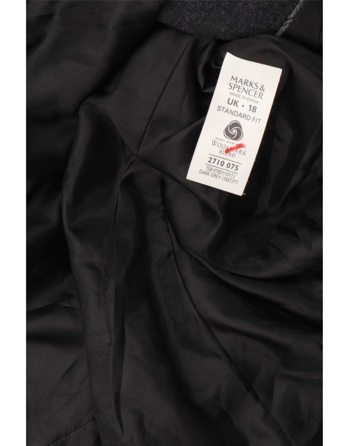 Marks & Spencer Abrigo corto para mujer UK 40 XL Lana gris