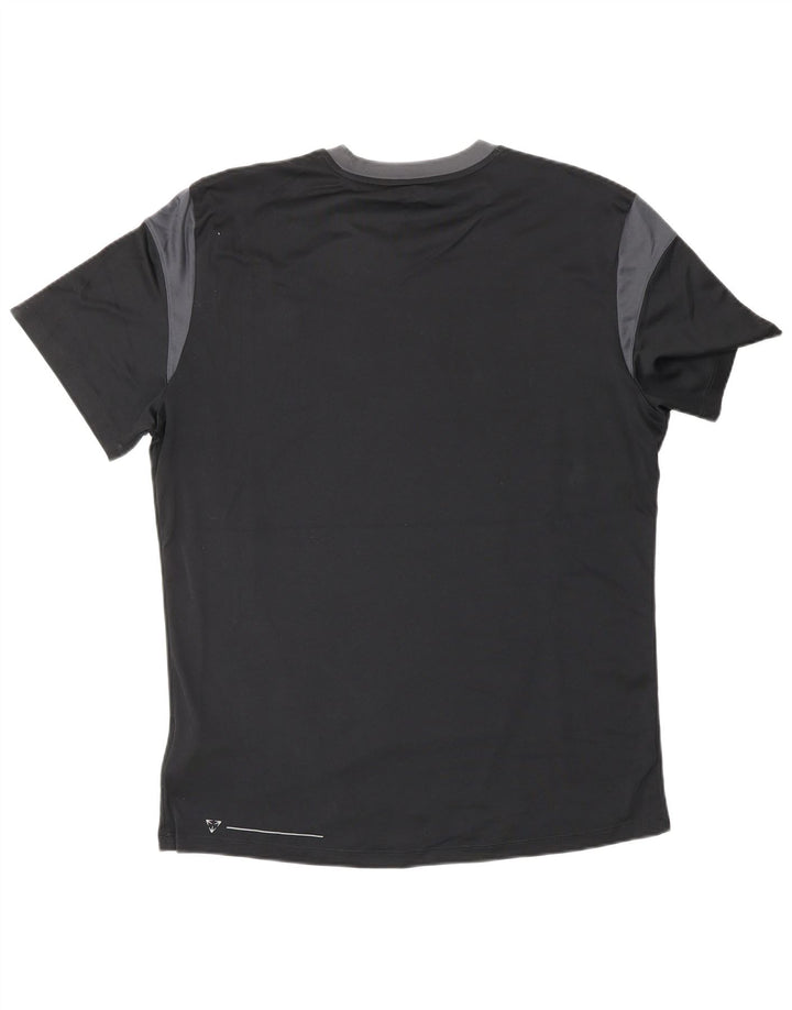 UMBRO Męski T-shirt Top Duży Czarny Poliester z blokami kolorów