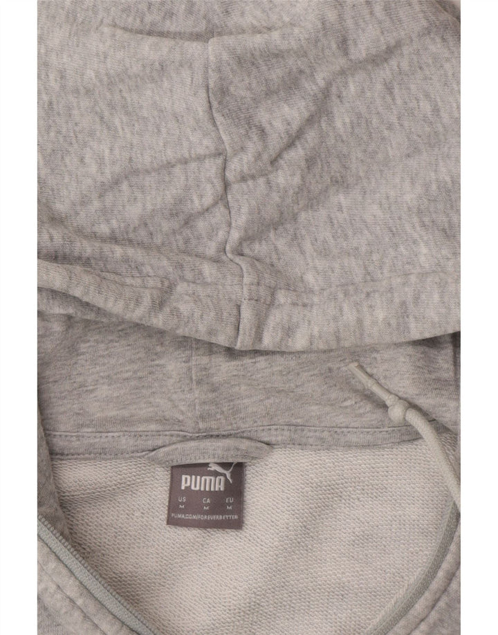PUMA Womens Graphic Zip Hoodie Sweater UK 14 Medium Grey Colourblock Vintage Puma and Second-Hand Puma from Messina Hembry 