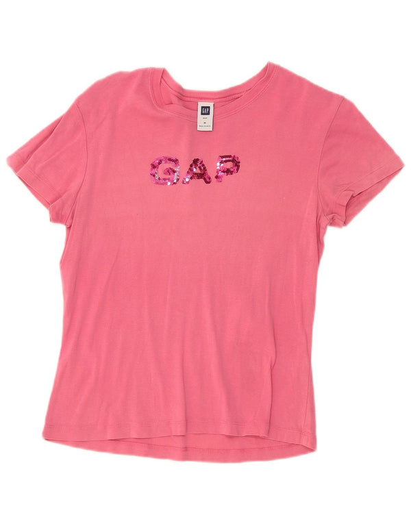 Gap Womens Graphic T-Shirt Top UK 12 Medium Pink