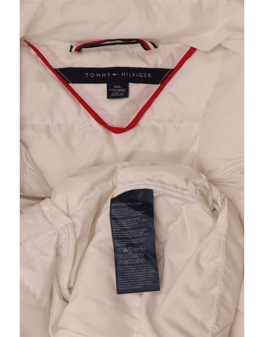 Tommy Hilfiger Womens Padded Jacket UK 20 2XL White Polyamide