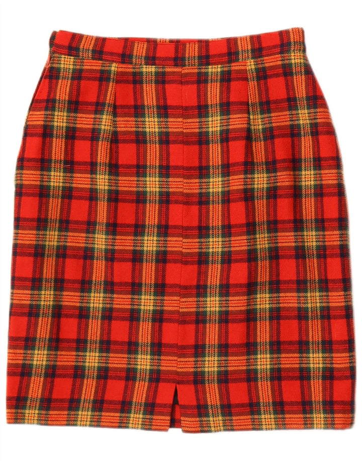 Vintage Damen Minirock W25 XS Rot kariert