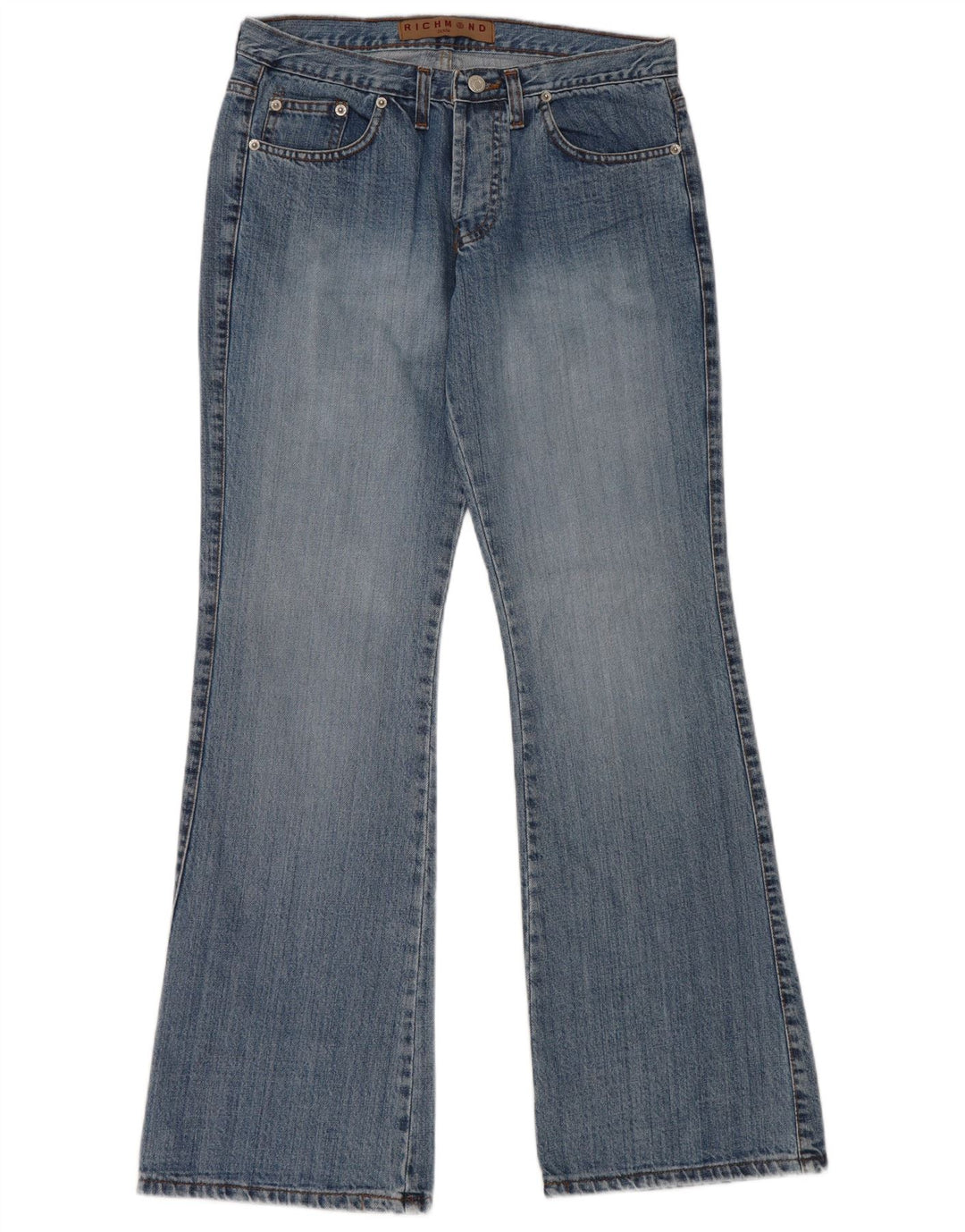 Richmond Womens Graphic Bootcut Jeans IT 44 Medium W30 L32 Blue Cotton