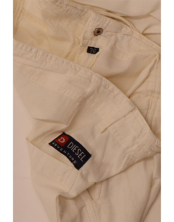 Diesel Womens Wide Leg Trousers W36 L27 Off White