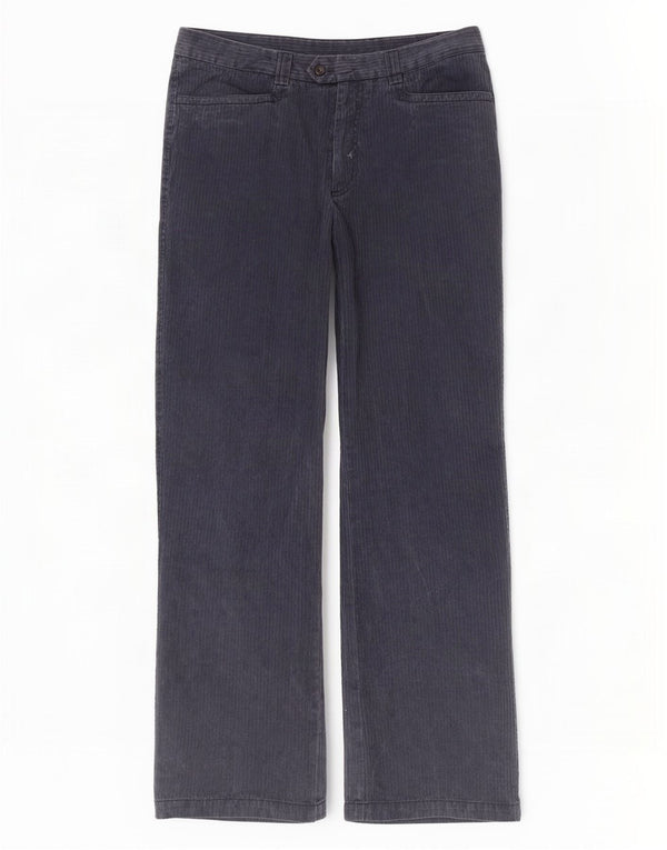 Remus Mens Straight Corduroy Trousers W32 L32 Navy Blue Cotton