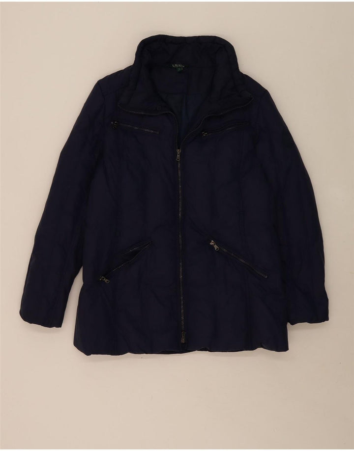 RALPH LAUREN Womens Padded Jacket UK 16 Large Navy Blue Polyester