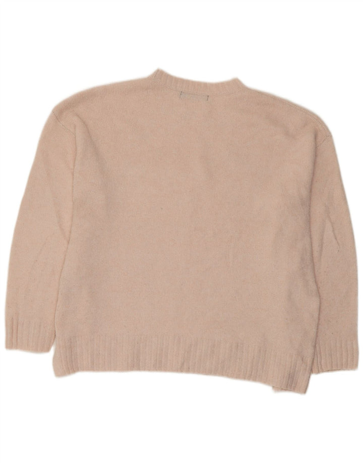 Marks & Spencer Womens Oversized Crew Neck Jumper Sweater UK 16 Large Pink