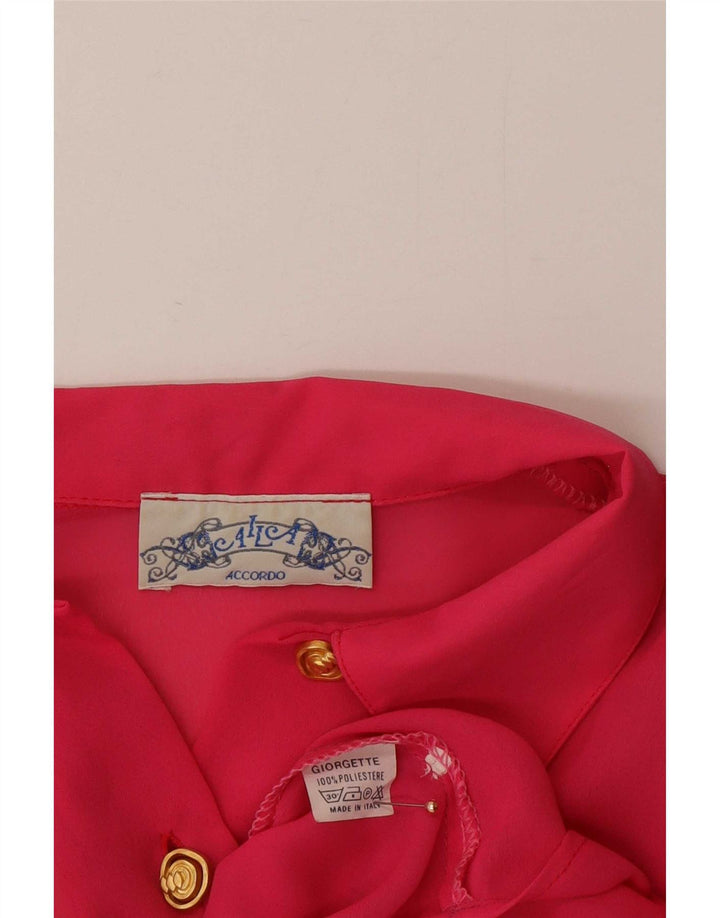 ACCORDO Womens Short Sleeve Shirt Blouse UK 12 Medium Pink Polyester