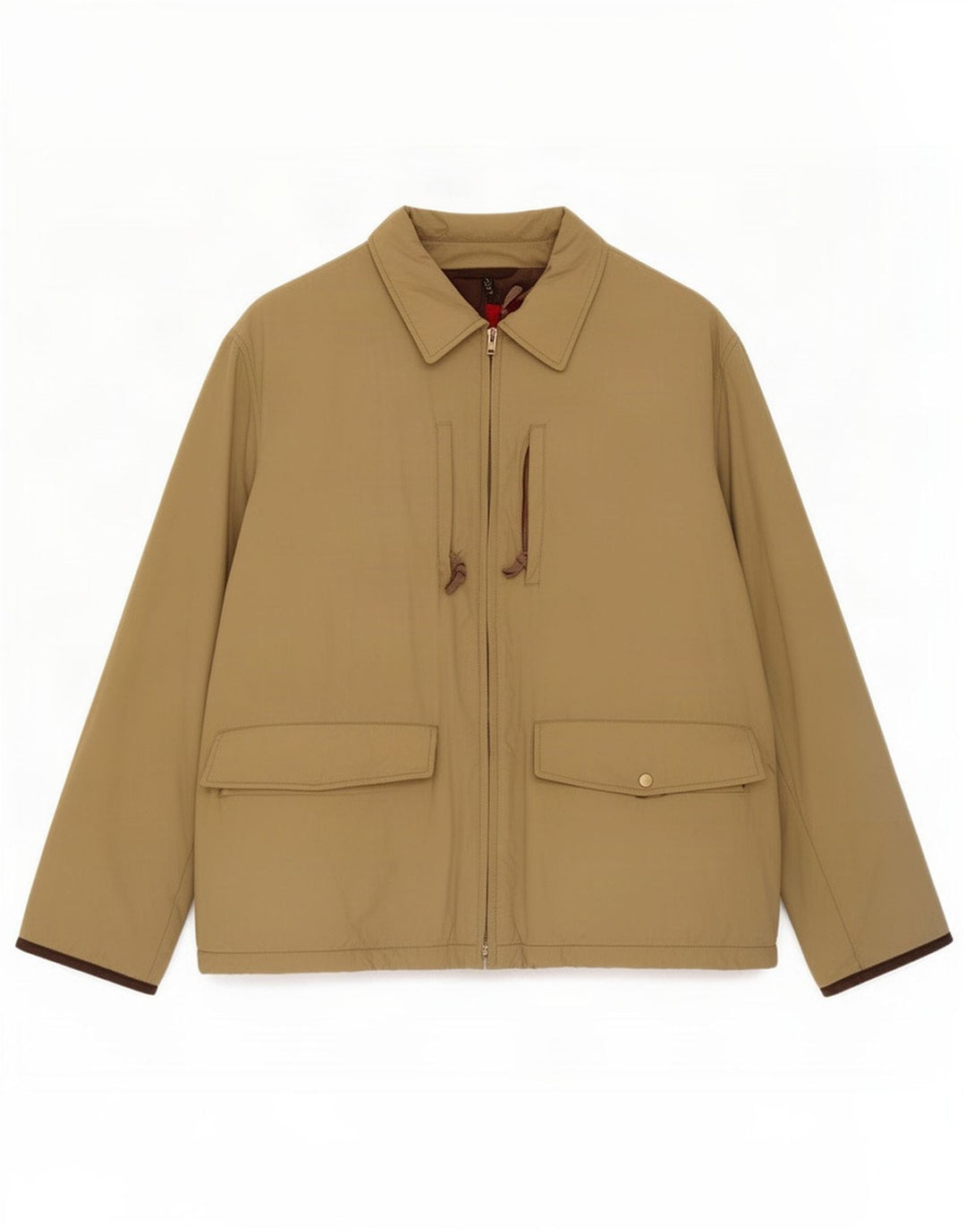 Belfe Mens Bomber Jacket UK 40 Large Beige Cotton