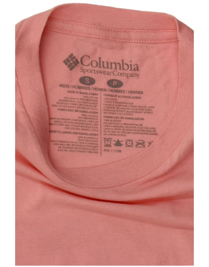 Columbia Mens Graphic T-Shirt Top Small Pink