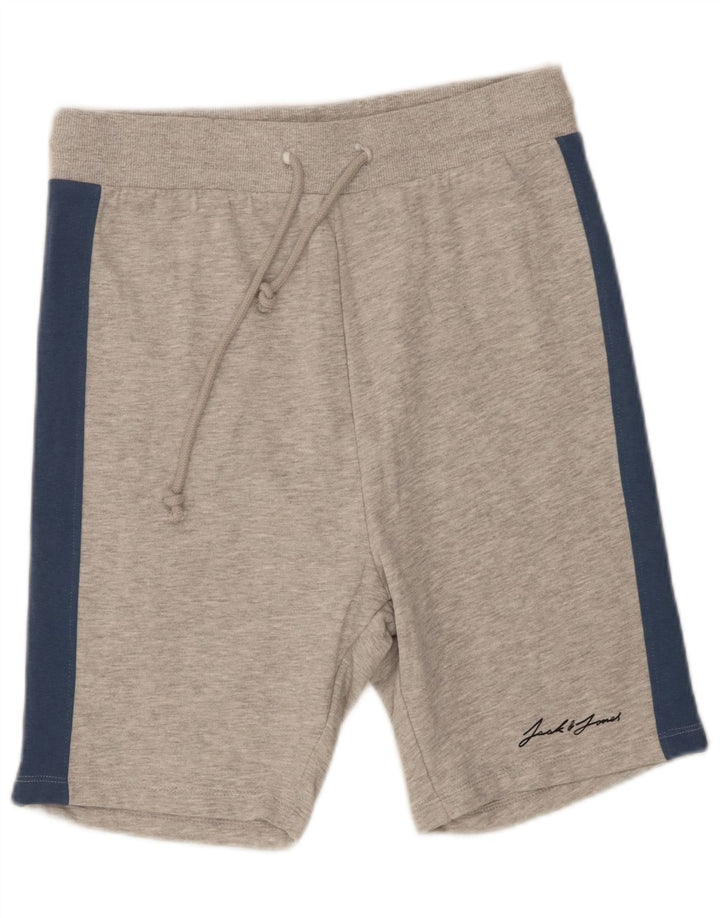 Jack & Jones Mens Sport Shorts Small Grey Colourblock Cotton