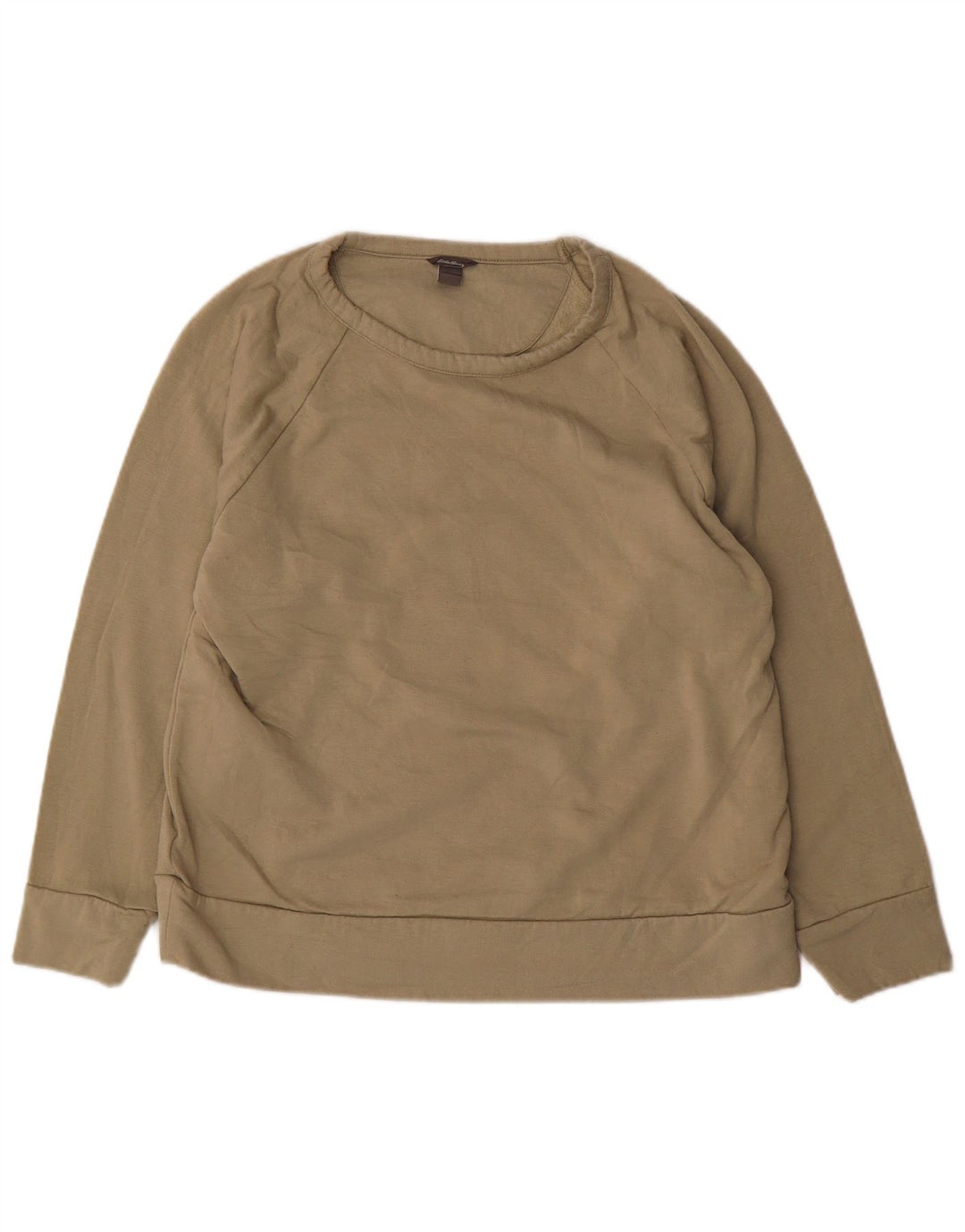 EDDIE BAUER Womens Sweatshirt Jumper UK 16 Large Khaki Polyester