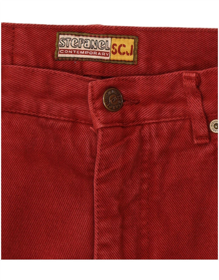 Stefanel Womens Tapered Jeans IT 42 Medium W26 L30 Burgundy