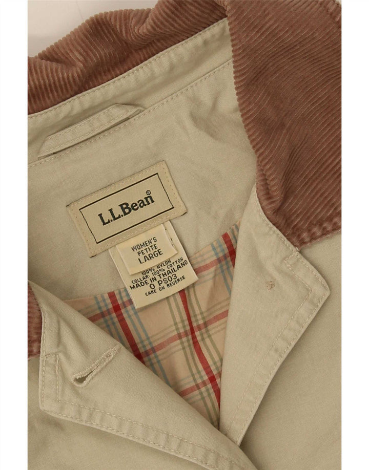 Женская оверсайз-куртка L.L.Bean UK 16, большой размер, бежевый хлопок