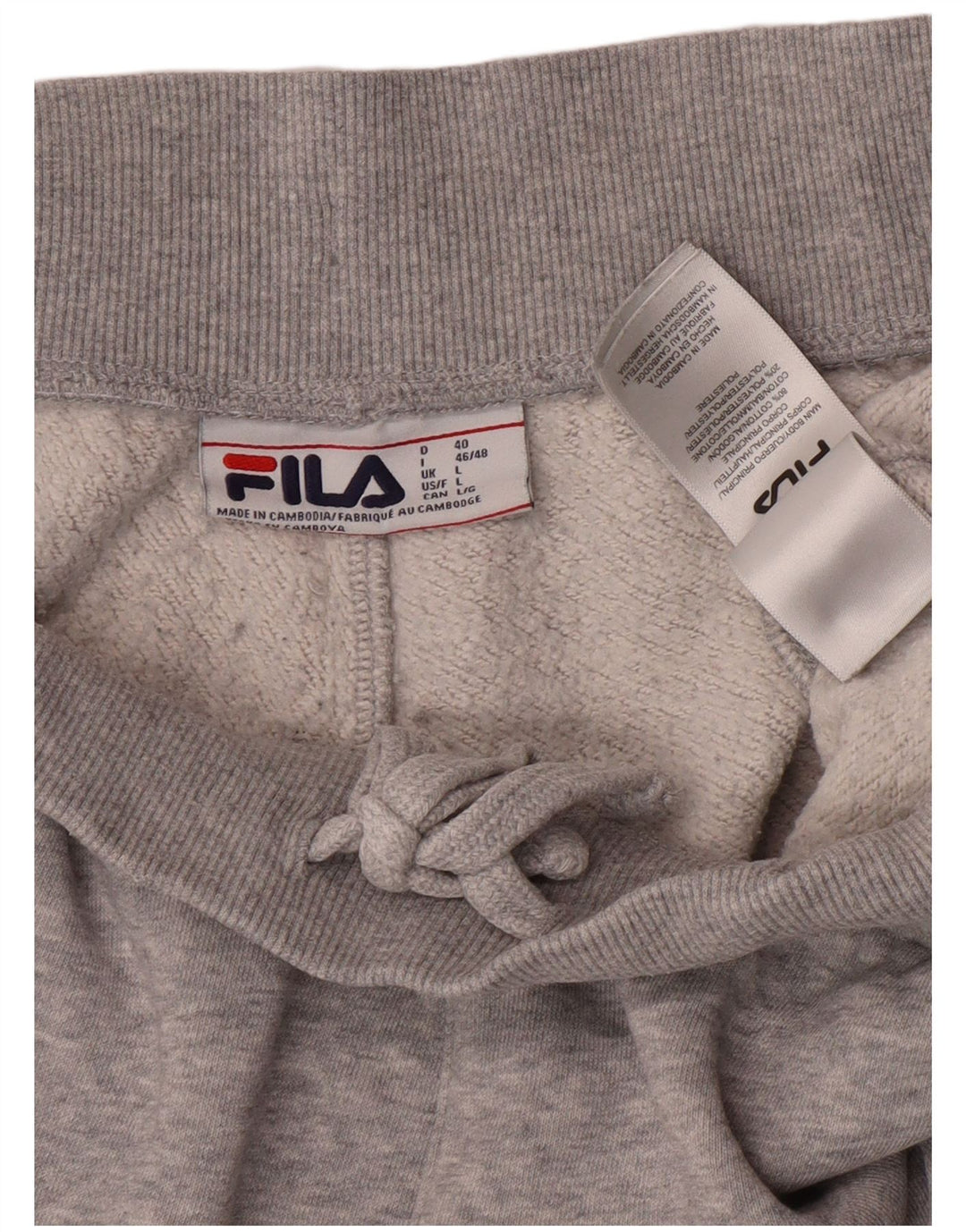 FILA Mens Tracksuit Trousers Joggers Large Grey Cotton