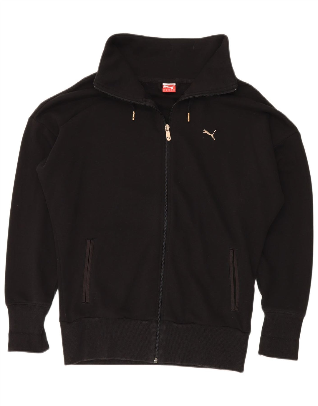PUMA Mens Oversized Tracksuit Top Jacket UK 12 Medium Black Cotton