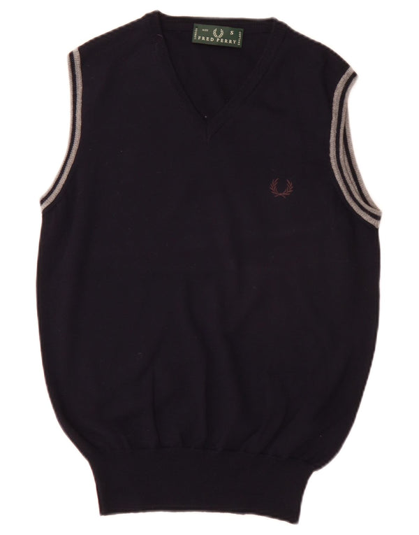 Canottiera da uomo Fred Perry piccola in lana blu navy