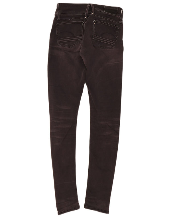 G-Star Womens Lynn Skinny Jeans W28 L34 Black Cotton