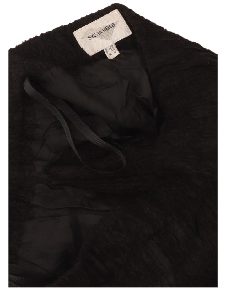 Gonna lunga da donna Sylvia Heise UK 12 media W28 viscosa nera