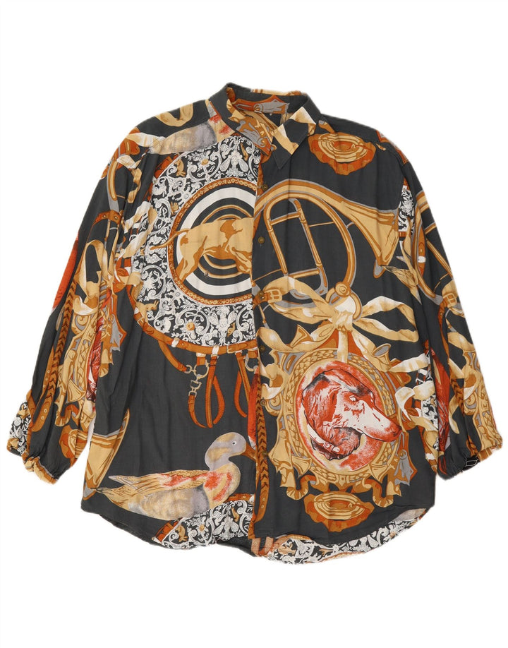 Vintage Chemise Homme Large Multicolore Paisley Viscose