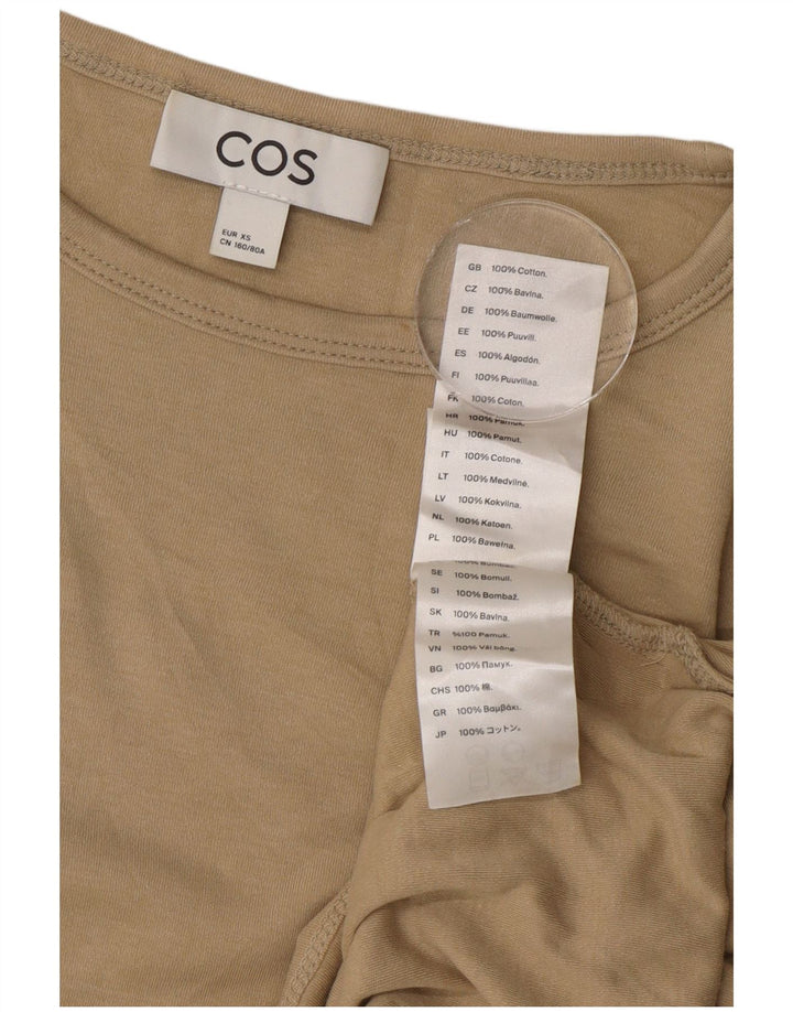 Cos Womens Oversized Top Long Sleeve UK 6 XS Beige Cotton