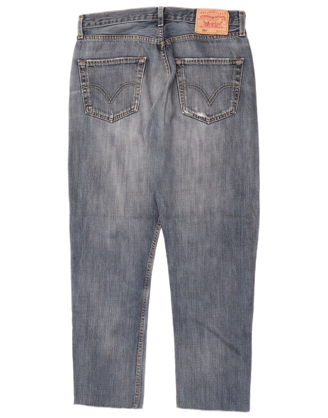Levi's Mens 501 Distressed Straight Jeans W32 L28 Blue Cotton