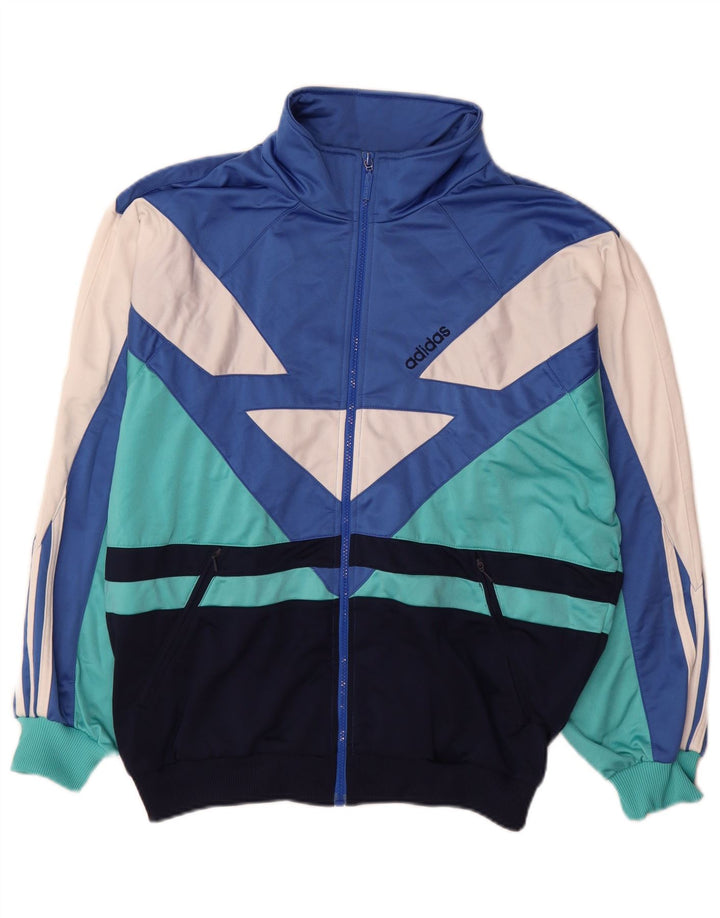 Adidas Veste de survêtement pour homme UK 40/42 Bleu moyen Colorblock Polyester